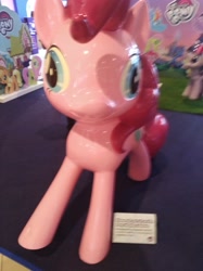 Size: 3016x4032 | Tagged: safe, imported from derpibooru, photographer:horsesplease, pinkie pie, rainbow dash, twilight sparkle, 1000 shots to get the perfect photograph, face of fun, life-size pinkie statue, malaysia, official, photo