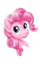 Size: 561x1010 | Tagged: safe, artist:lowelf, imported from derpibooru, pinkie pie, pony, bust, female, simple background, smiling, solo, white background