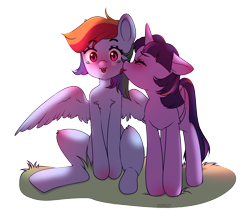 Size: 4206x3672 | Tagged: safe, artist:yukomaussi, imported from derpibooru, rainbow dash, twilight sparkle, alicorn, pegasus, pony, blushing, female, lesbian, licking, shipping, simple background, spread wings, tongue out, transparent background, twidash, twilight sparkle (alicorn), wingboner, wings