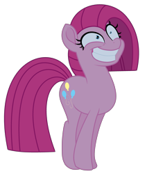 Size: 3112x3664 | Tagged: safe, artist:foreverbunkey123, imported from derpibooru, pinkie pie, earth pony, pony, eye twitch, faic, female, grin, insanity, mare, movie accurate, pinkamena diane pie, simple background, smiling, solo, transparent background, vector