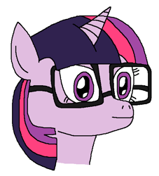 Size: 558x615 | Tagged: safe, artist:logan jones, imported from derpibooru, twilight sparkle, pony, unicorn, bust, female, glasses