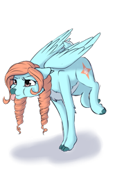 Size: 3265x4928 | Tagged: safe, artist:melodis, imported from derpibooru, oc, oc only, oc:snowy dream, deer pony, original species, :p, pale belly, silly, simple background, solo, tongue out, transparent background