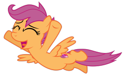 Size: 4800x3000 | Tagged: safe, artist:mundschenk85, artist:parclytaxel, imported from derpibooru, scootaloo, pegasus, pony, eyes closed, female, filly, open mouth, show accurate, simple background, solo, transparent background