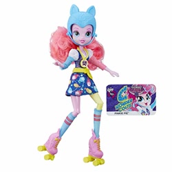 Size: 466x466 | Tagged: safe, imported from derpibooru, pinkie pie, equestria girls, friendship games, doll, equestria girls logo, female, hasbro, irl, merchandise, official, photo, toy