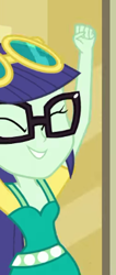 Size: 173x407 | Tagged: safe, imported from derpibooru, screencap, blueberry cake, best trends forever, equestria girls, equestria girls series, background human, best trends forever: twilight sparkle, cropped, eyes closed, female, glasses