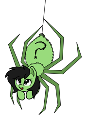 Size: 1036x1447 | Tagged: safe, artist:neuro, imported from derpibooru, oc, oc only, oc:filly anon, monster pony, original species, spider, spiderpony, fangs, female, filly, simple background, solo, species swap, transparent background