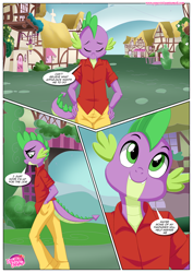 Size: 1200x1697 | Tagged: safe, artist:bbmbbf, imported from derpibooru, spike, anthro, comic:an apple's core is always hardcore, equestria untamed, comic, older, older spike, palcomix, teenage spike, teenager