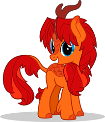 Size: 827x965 | Tagged: safe, artist:mlp-trailgrazer, imported from derpibooru, oc, oc only, oc:goldenfox, kirin, sounds of silence, commission, kirin-ified, male, simple background, smiling, solo, species swap, transparent background