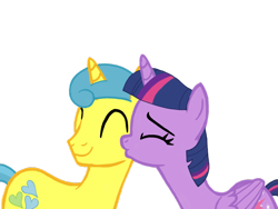 Size: 1024x768 | Tagged: safe, artist:turnaboutart, imported from derpibooru, lemon hearts, twilight sparkle, alicorn, pony, unicorn, base used, cheek kiss, citrus heart, citruslight, cutie mark, female, half r63 shipping, kiss on the cheek, kissing, lemonlight, male, mare, rule 63, shipping, simple background, stallion, straight, transparent background, twilight sparkle (alicorn)