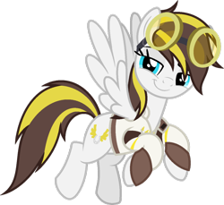 Size: 1024x938 | Tagged: safe, artist:pegasski, imported from derpibooru, oc, oc only, oc:ruffian, pony, female, goggles, mare, simple background, smiling, solo, transparent background