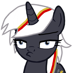 Size: 563x570 | Tagged: safe, imported from derpibooru, oc, oc only, oc:velvet remedy, pony, unicorn, fallout equestria, it isn't the mane thing about you, fanfic art, female, horn, simple background, solo, transparent background, unamused