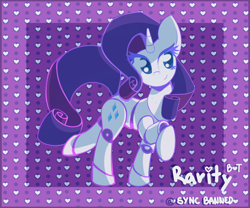 Size: 3000x2500 | Tagged: safe, artist:syncbanned, imported from derpibooru, rarity, pony, robot, robot pony, unicorn, abstract background, elegant, female, raribot, roboticization, solo, toy