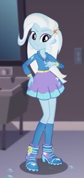 Size: 273x577 | Tagged: safe, imported from derpibooru, screencap, trixie, equestria girls, equestria girls series, rarity investigates: the case of the bedazzled boot, boots, clothes, cropped, female, high heel boots, hoodie, kneesocks, rarity investigates (eqg): trixie, shoes, skirt, socks