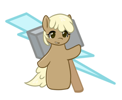 Size: 500x411 | Tagged: safe, artist:marikaefer, imported from derpibooru, mjölna, earth pony, pony, ask sandy pony, chibi, hammer, mjölnir, solo, war hammer