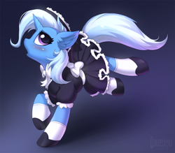 Size: 1200x1050 | Tagged: dead source, safe, artist:hioshiru, imported from derpibooru, trixie, pony, unicorn, blushing, clothes, cute, diatrixes, female, hnnng, maid, mare, solo