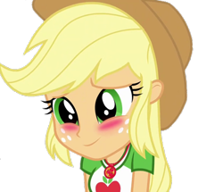 Size: 746x641 | Tagged: safe, editor:i-mlp2020, editor:ponyfan228, imported from derpibooru, screencap, applejack, equestria girls, equestria girls series, rollercoaster of friendship, background removed, blushing, cropped, cute, female, geode of super strength, jackabetes, simple background, transparent background