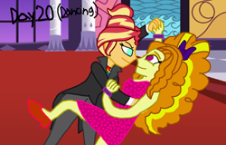 Size: 2000x1281 | Tagged: safe, artist:ktd1993, imported from derpibooru, adagio dazzle, sunset shimmer, equestria girls, 30 day otp challenge, dancing, female, lesbian, shipping, sunsagio