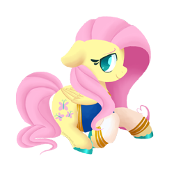 Size: 1500x1500 | Tagged: safe, alternate version, artist:fannytastical, imported from derpibooru, part of a set, fluttershy, pony, clothes, cute, female, simple background, solo, sticker, sweater, transparent background