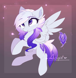 Size: 1181x1208 | Tagged: safe, artist:magnaluna, imported from derpibooru, oc, oc only, oc:cloud cover, pegasus, pony, female, mare, smiling, solo