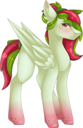 Size: 2051x3160 | Tagged: safe, artist:mauuwde, imported from derpibooru, oc, oc only, oc:watermelana, pegasus, pony, female, freckles, gradient hooves, mare, simple background, solo, transparent background