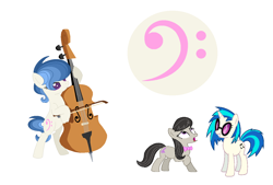 Size: 1262x852 | Tagged: safe, artist:hydestar, imported from derpibooru, dj pon-3, octavia melody, vinyl scratch, oc, earth pony, pony, unicorn, female, lesbian, magical lesbian spawn, mare, offspring, parent:octavia melody, parent:vinyl scratch, parents:scratchtavia, raised hoof, scratchtavia, shipping, simple background, sunglasses, white background