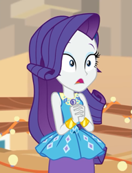 Size: 547x712 | Tagged: safe, imported from derpibooru, screencap, rarity, equestria girls, equestria girls series, rollercoaster of friendship, clothes, cropped, female, geode of shielding, rarity peplum dress, skirt