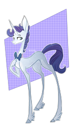 Size: 982x1686 | Tagged: safe, artist:iheyyasyfox, imported from derpibooru, oc, oc only, oc:spectrum night, pony, unicorn, bowtie, male, offspring, parent:fancypants, parent:rarity, parents:raripants, simple background, solo, stallion, transparent background