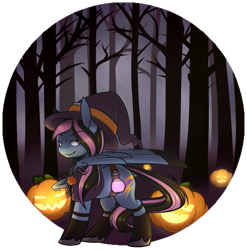 Size: 969x979 | Tagged: safe, artist:ak4neh, imported from derpibooru, oc, oc only, oc:alpha jet, pegasus, pony, clothes, commission, female, halloween, hat, holiday, jack-o-lantern, looking at you, looking back, looking back at you, mare, pumpkin, smiling, solo, witch, witch hat