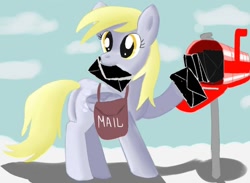 Size: 966x708 | Tagged: safe, artist:jbond, deleted from derpibooru, edit, imported from derpibooru, derpy hooves, pegasus, pony, bag, blackmail, cloud, cloudy, color inversion, envelope, female, letter, looking back, mail, mailbag, mailbox, mailmare, mailpony, mare, mouth hold, not spoiler image, plot, postmare, pun, solo, underp, visual pun, working