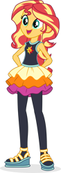 Size: 693x1976 | Tagged: safe, artist:punzil504, imported from derpibooru, sunset shimmer, equestria girls, alternate clothes, alternate costumes, clothes, clothes swap, cute, cutie mark on clothes, female, hands behind back, open mouth, rah rah skirt, shimmerbetes, simple background, skirt, smiling, solo, sunset shimmer day, transparent background