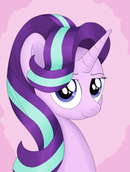 Size: 1489x1972 | Tagged: safe, artist:noosa, imported from derpibooru, starlight glimmer, pony, unicorn, female, mare, simple background, smiling, smirk, solo