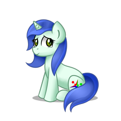 Size: 1500x1500 | Tagged: safe, artist:daromius, imported from derpibooru, oc, oc only, oc:starmint prism, pony, unicorn, female, mare, simple background, sitting, solo, transparent background