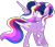 Size: 1908x1652 | Tagged: safe, artist:leanne264, imported from derpibooru, twilight sparkle, alicorn, pony, alternate design, blaze (coat marking), coat markings, ethereal mane, facial markings, female, mare, open mouth, rainbow power, raised hoof, redesign, simple background, solo, starry mane, transparent background, twilight sparkle (alicorn), ultimate twilight