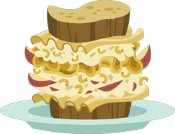 Size: 5320x4096 | Tagged: safe, artist:parclytaxel, imported from derpibooru, parental glideance, .svg available, absurd resolution, food, no pony, pasta and potato sandwich on sourdough, sandwich, simple background, this food is high on carbohydrates, transparent background, vector