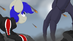 Size: 2560x1440 | Tagged: safe, artist:platenjack, imported from derpibooru, oc, oc only, oc:platen, pony, crossover, mass effect, reapers, solo