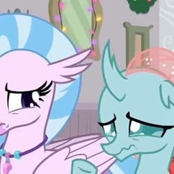 Size: 380x380 | Tagged: safe, imported from derpibooru, screencap, ocellus, silverstream, changedling, changeling, the hearth's warming club, cropped, cute, cuteling, diaocelles, duo, teary eyes, wavy mouth