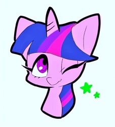 Size: 1120x1233 | Tagged: safe, artist:asg, artist:asg5528, imported from derpibooru, twilight sparkle, alicorn, pony, female, mare, one eye closed, simple background, solo, wink