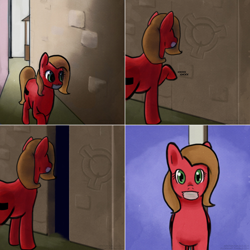 Size: 1002x1002 | Tagged: safe, artist:clorin spats, imported from derpibooru, oc, oc only, oc:pun, earth pony, pony, ask pun, ask, female, gag, mare, solo, tape, tape gag