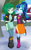 Size: 2500x4000 | Tagged: safe, artist:horsecat, imported from derpibooru, sonata dusk, wallflower blush, equestria girls, equestria girls series, forgotten friendship, rainbow rocks, arm under breasts, boots, clothes, cute, cutie mark on clothes, duo, eyeshadow, female, freckles, hair tie, high heel boots, jacket, leather, leather jacket, looking at you, looking down, makeup, one eye closed, pants, ponytail, shirt, shoes, shy, skirt, smiling, snow, standing, standing on one leg, wink
