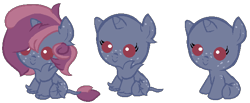 Size: 588x243 | Tagged: safe, artist:moonlightdisney5, artist:thatonefluffs, imported from derpibooru, oc, oc only, oc:cosmos, oc:moonlight, pony, baby, baby pony, female, filly, fluffy, parents:loclight, shipping child, simple background, transparent background