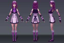 Size: 1023x690 | Tagged: safe, artist:sunset tide, imported from derpibooru, pinkie pie, human, clothes, dress, gloves, hat, humanized, maid, scarf, shoes, waitress