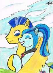 Size: 995x1355 | Tagged: safe, artist:assertiveshypony, imported from derpibooru, flash sentry, sonata dusk, female, male, senata, shipping, straight