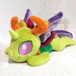 Size: 1024x1024 | Tagged: safe, artist:appledew, imported from derpibooru, thorax, changedling, changeling, beanie (plushie), irl, king thorax, male, photo, plushie, prone, solo