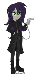 Size: 800x1600 | Tagged: safe, artist:wubcakeva, imported from derpibooru, oc, oc only, oc:esbern, equestria girls, clothes, equestria girls-ified, female, gun, looking at you, pants, simple background, solo, transparent background, vampire hunter, weapon