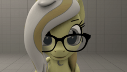 Size: 600x338 | Tagged: safe, artist:ivoryquest, imported from derpibooru, oc, oc only, pegasus, pony, 3d, animated, boop, cute, female, gif, glasses, mare, offscreen character, solo
