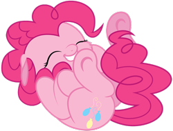 Size: 500x380 | Tagged: safe, artist:bri-sta, edit, imported from derpibooru, pinkie pie, earth pony, pony, cheek fluff, cute, diapinkes, female, on back, simple background, smiling, solo, transparent background