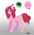 Size: 834x850 | Tagged: safe, artist:malinraf1615, imported from derpibooru, oc, oc only, oc:bright pastel pie, earth pony, pony, female, gradient background, mare, offspring, parent:cheese sandwich, parent:pinkie pie, parents:cheesepie, reference sheet, signature, solo, watermark