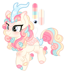 Size: 1024x1134 | Tagged: safe, artist:inkyy-kiwi, imported from derpibooru, oc, oc only, oc:sugar sprinkles, kirin, sounds of silence, deviantart watermark, female, simple background, solo, transparent background, watermark