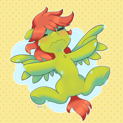 Size: 2000x2000 | Tagged: safe, artist:talimingi, imported from derpibooru, oc, oc only, oc:young weird, pegasus, pony, female, heat, lying down, simple background, solo, sweat