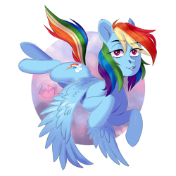 Size: 1600x1600 | Tagged: safe, artist:hollybright, imported from derpibooru, rainbow dash, pegasus, pony, ambiguous facial structure, backwards cutie mark, female, mare, solo